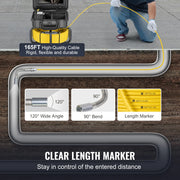 Charger l'image dans la visionneuse de galerie, Amocart Sewer Camera 165ft/50m Self-Leveling Pipeline Inspection Camera with 9"1080P HD Screen with Lights-12LED for Duct Pipe