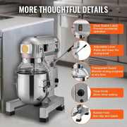 Charger l'image dans la visionneuse de galerie, Amocart 10L/14L/28.5L/18.7L Commercial Food Mixer Commercial Stand Mixer with 3 Adjustable Speeds 550W 1100W Dough Mixer