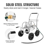 Load image into Gallery viewer, Amocart Hose Reel Cart 250ft Heavy Duty Garden Water Yard Planting w/ Basket Effortless Roll-up Versatile Application Steel