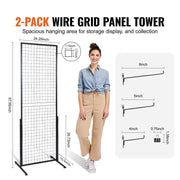 Load image into Gallery viewer, Amocart Grid Wall Panels Tower Wire Gridwall Display Racks Double Side Gridwall Panels for Art Craft Shows Retail Shop w/ Hooks