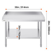 Bild in Galerie-Viewer laden, SucceBuy Stainless Steel Work Table Commercial Heavy Duty Food Prep Worktable with Adjustable Height for Restaurant Home Hotel