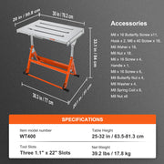 Load image into Gallery viewer, SucceBuy 18/20/24Inch Foldable Welding Table Steel Table Top Auxiliary Welding Tool Flexible Height Portable Workbench for Work - AMOCART