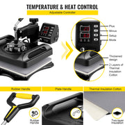 Load image into Gallery viewer, SucceBuy 30*38CM 8 in 1 Combo Upgrade Heat Press Machine 360° Rotation Sublimation Printer Cap Shirt Mug Plate 2D Heat Transfer
