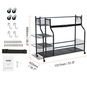 Load image into Gallery viewer, SucceBuy Golf Storage Garage Organizer Other Sports Equipment Storage Rack Outdoor Sport Gear and Toy Storage with Baskets&Hooks - AMOCART