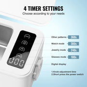 Load image into Gallery viewer, SucceBuy 200/450/650ml Portable Ultrasonic Cleaner Machine w/ Timer Modes Cleaning Basket for Eyeglasses Watches Dentures Rings - AMOCART