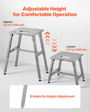Load image into Gallery viewer, SucceBuy Electric Meat Bandsaw Stand Adjustable Height H-Shaped Frame Anti-Slip Foot Pads Compatible with Models BS-130 & BS-250 - AMOCART