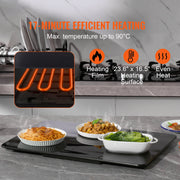 Load image into Gallery viewer, SucceBuy Electric Warming Tray 16.5"x 23.6"/11" Portable Tempered Glass Heating Tray with Temperature Control Perfect for Dinner - AMOCART