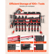 Bild in Galerie-Viewer laden, SucceBuy 4-Layer Hand Power Tool Organizer Rack Wall Mounted Pegboards Electric Drill Storage Holder for Garage Workshop