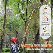 Load image into Gallery viewer, Manual Pole Saw Extendable Tree Pruner Sharp Steel Blade for Branches Trimming with Lightweight Aluminum Alloy Handle