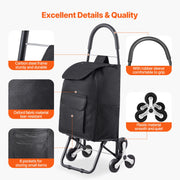 Load image into Gallery viewer, SucceBuy 36L 110Lbs Grocery Cart Folding Shopping Cart Hand-pulled Trolley Household Portable Storage Stair Climbing Handcart