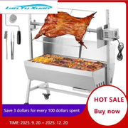 Bild in Galerie-Viewer laden, Amocart 35inch Rotisserie Grill Electric Motor Charcoal Spit Grill Stainless Steel Roaster w/Lockable Wheels for Camping
