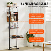 Load image into Gallery viewer, SucceBuy Pet Feeding Station with Storage Raised Dog Bowl Stand w/ Shelves Pet Toy Storage Organizer for Large Medium Small Dogs