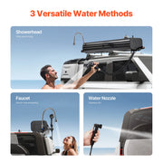 Load image into Gallery viewer, SucceBuy Roof Rack Water Tank Multi-Dispensing Outdoor Tank High-Capacity Aluminum Tank with Pressurization Port Fit for Trunk