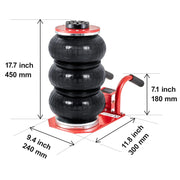 Load image into Gallery viewer, SucceBuy Triple Bag Air Jack 3 Ton (6600 lbs) Capacity Portable Pneumatic Car Jacks Heavy Duty & Quick Lifting for Garage Repair