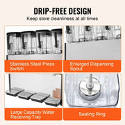 Load image into Gallery viewer, SucceBuy 4 Tanks Commercial Beverage Dispenser 10L/12L Per Tank Juice Dispenser Stainless Steel Ice Tea Drink Machine - AMOCART