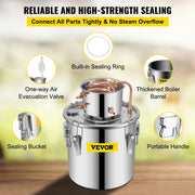 Charger l'image dans la visionneuse de galerie, Amocart 3 5 8 Gal Distiller Moonshine Alcohol Brew Water Wine Essential Oil Brewing Kit Stainless Copper with Pump for Home DIY