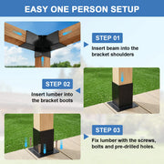 Bild in Galerie-Viewer laden, Amocart Pergola Bracket Kit 160x160 x150cm 4pcs 3/4Way Easy Installation For Gazebos Patio Pergolas Log Cabin Outdoor Hardware