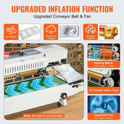 Load image into Gallery viewer, Amocart Continuous Bag Band Sealing Machine 6-12mm Horizontal Band Sealer with Inflation Function for 0.02-0.8mm Plastic Bags