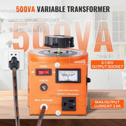 Load image into Gallery viewer, SucceBuy 500VA-3000VA Auto Variable Voltage Transformer 4 Extra Fuse 110V Input 0-130V Output AC Voltage Regulator Power Supply
