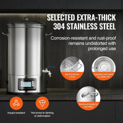 Bild in Galerie-Viewer laden, Amocart Electric Brewing System 8 GALLON Brewing Stock Pot All-in-One Home Beer Brewer 304 Stainless Steel Brewing Supplies