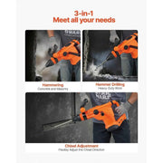 Load image into Gallery viewer, Amocart Corded Hammer Drill 1600W 175-350RPM Electric Demolition Drills 2-Inch SDS-Max Rotary Hammer Driver for Concrete Wood