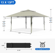 Load image into Gallery viewer, Pop Up Canopy Tent 13x13 FT, Outdoor Easy Setup Gazebo with Wheeled Carry Bag, Heavy Duty Outside Shelter with UV-Resistant