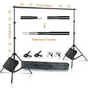 Load image into Gallery viewer, 2.6x3M/8.5x10ft Photo Video Studio Backdrop Background Stand, Adjustable Telescopic Background Support System with Carry Bag