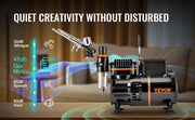 Load image into Gallery viewer, SucceBuy Airbrush Kit, Dual Fan Air Compressor Professional Airbrushing System Kit Airbrushes Mixing Wheel Cleaning Brush Set