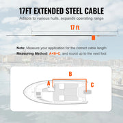 Load image into Gallery viewer, SucceBuy Boat Steering Cable 17 Feet Outboard Marine Rotary Steering Cable 1/2 Ton High Tensile Strength Universal Compatibility - AMOCART