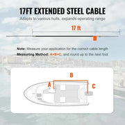 Load image into Gallery viewer, Amocart Boat Steering Cable 17 Feet Outboard Marine Rotary Steering Cable 1/2 Ton High Tensile Strength Universal Compatibility