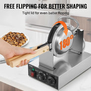 Load image into Gallery viewer, SucceBuy Commercial Egg Bubble Waffle Maker 1400W Non-Stick Stainless Steel Bubble Puff w/180° Rotatable 2 Pans & Wooden Handles