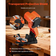 Load image into Gallery viewer, SucceBuy Electric Chainsaw Sharpener 85 W Bench Saw Chain Sharpener 5000 RPM with 2 Grinding Wheels for Woodworking Gardening