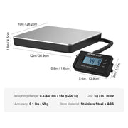 Load image into Gallery viewer, SucceBuy 440lbs Digital Shipping Scale with Timer Tare Function HD LCD Screen Portable Package Postal Scale for Home Post Office