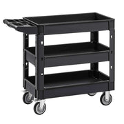 Load image into Gallery viewer, SucceBuy 2/3 Shelf Utility Service Cart Dolly with 360° Swivel Wheels Ergonomic Storage Handle for Warehouse/Garage/Cleaning