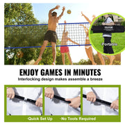 Bild in Galerie-Viewer laden, Amocart Outdoor Volleyball Net System Adjustable Height Steel Poles with PVC Volleyball Pump Carrying Bag for Beach Lawn