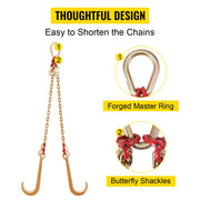 Load image into Gallery viewer, Amocart 5/16"×2' G80 V-Chain Bridle with 2 Legs & 15" J Hooks & T Hooks Industrial Grade Components Adjustable Chain Design