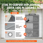 Load image into Gallery viewer, SucceBuy Carport Replacement Canopy Cover Garage Top Tent Shelter Tarp Heavy-Duty Waterproof & UV Protected (Frame Not Include)
