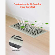 Load image into Gallery viewer, Amocart 4 x 10 Inch Floor Registers Vent Grilles HVAC Heavy-Duty Walkable Iron Floor Vents with Metal Damper for Home & Office