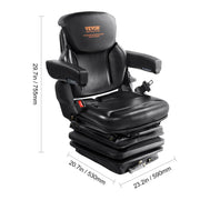 Bild in Galerie-Viewer laden, Amocart Universal Forklift Seat Fold Down Tractor Seat with Adjustable Angle Back and Micro Switch Comfortable Forklift Seat