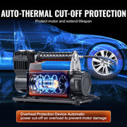 Load image into Gallery viewer, SucceBuy 12V Portable Tire Inflator 7.06CFM Heavy Duty Air Compressor 150PSI Offroad Air Pump with Adapters for Car SUV RV Truck