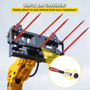 Bild in Galerie-Viewer laden, SucceBuy Hay Spear Bale Spear Capacity Spike Quick Attach Square Hay Red Coated Forks Hex Nut Sleeve for Bucket Tractor Loader