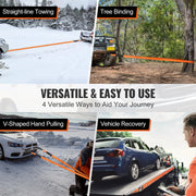 Bild in Galerie-Viewer laden, Amocart Off-Road Winch Recovery Kit with 30000Lbs Tow Straps & D-Ring Shackles Snatch Block Storage Bag for ATV Jeep Truck