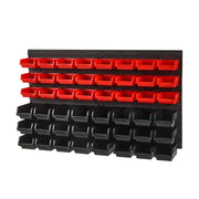 Load image into Gallery viewer, SucceBuy 48pcs Parts Storage Bins Wall Mounted Garage Containers with Wall Panels Tool Organizer for Nuts Bolts Screws Nails