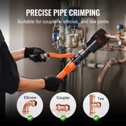 Load image into Gallery viewer, SucceBuy Copper Pipe Crimping Tool, Hydraulic Press Tool Copper Tube Fittings Pipe Crimpers for Narrow Spaces and Tee Fittings - AMOCART