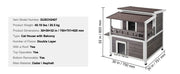 Bild in Galerie-Viewer laden, SucceBuy Outdoor Cat House Weatherproof Feral Cat Shelter 2-story Large Outdoor Wooden Cat House with Balcony Door and Open Roof