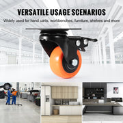 Load image into Gallery viewer, SucceBuy 2/3/4/5/6-inch Swivel Plate Casters Set of 4 with Security Dual Locking PVC Caster Wheels for Cart Furniture Workbench - AMOCART