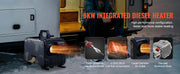 Bild in Galerie-Viewer laden, SucceBuy 8KW Car Heater 12V/24V All in One Diesel Air Heater Bluetooth/Display/CO Alarm Horizontal Diesel Heater for Vehicle RV