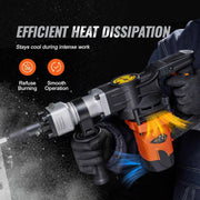 Bild in Galerie-Viewer laden, Amocart 1400W Demolition Jack Hammer Electric Jackhammer Heavy Duty 2900 BPM Concrete Breaker 2pcs Chisels Bits Chipping