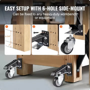 Load image into Gallery viewer, Amocart 165 lbs 2.5" Set of 4 Workbench Caster Wheels Side Mounted Retractable Stepdown Wheel 360° Swivel for Tables Equipment