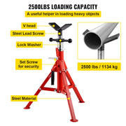 Load image into Gallery viewer, SucceBuy Pipe Holding Stand with Roller Head V-Head Folding Tripod Jack 12 inch Capacity Pipe working Supporting Clamped Tool